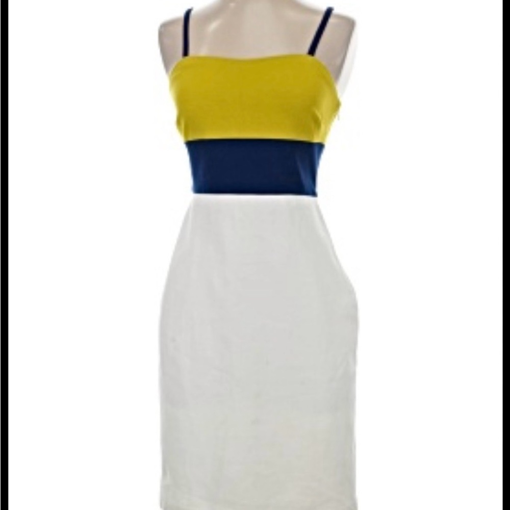 Banana Republic Yellow and Blue Midi Dress